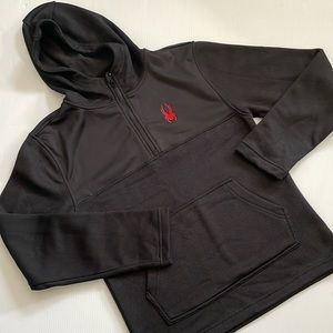 Spyder black quarter zip hoodie with kangaroo pocket.  Men’s size Small